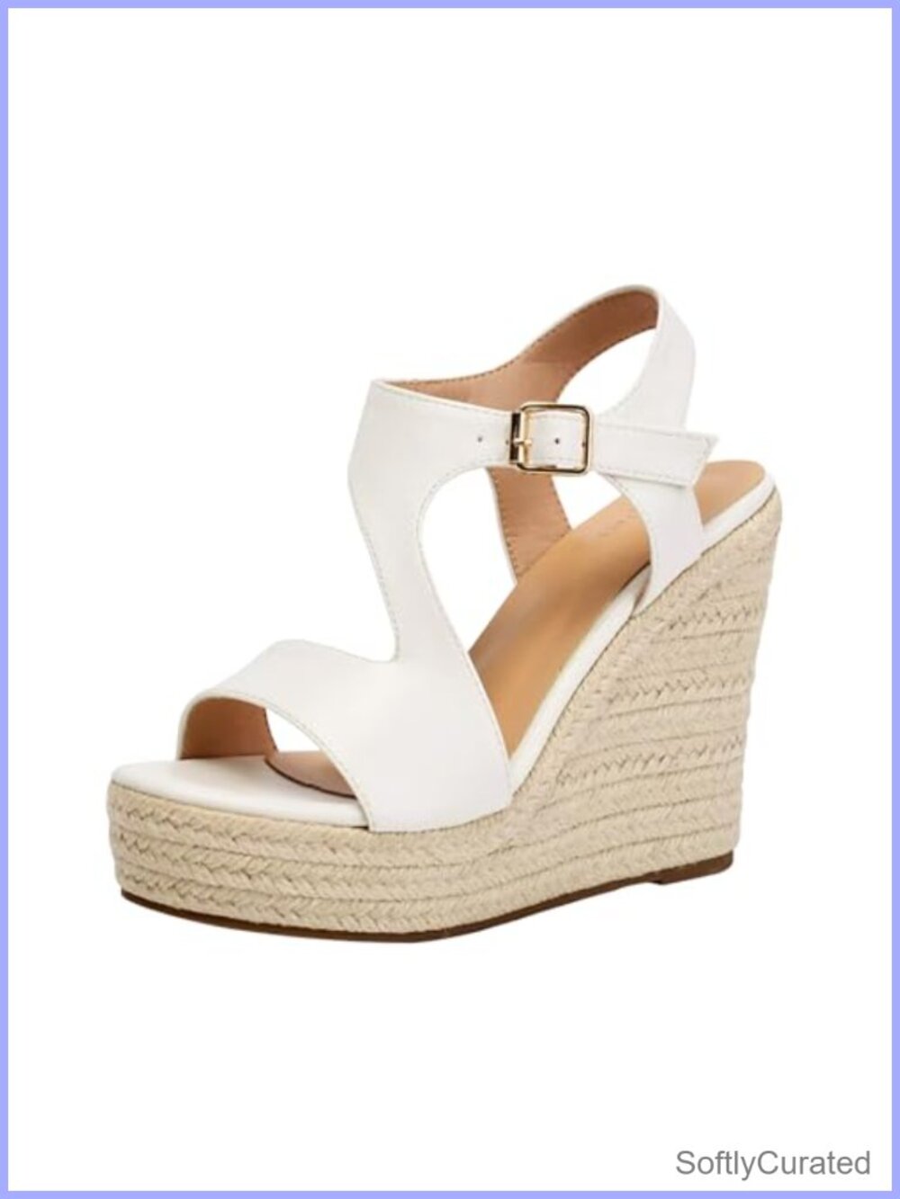 Sopends Women's Wedge Sandals Espadrille Platform Open Toe Ankle Strap Summer